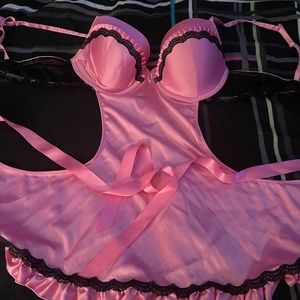 Size large hot pink lacy lingerie from Suzette’s. Name rand Jezebel